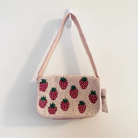 Anthropologie The Fiona Beaded Bag: Food & Drink Edition Strawberry Fields